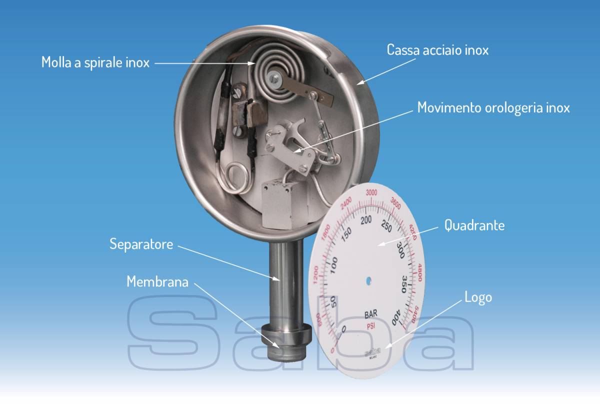 Solo Manometro Professionale Per Spruzzatore A Pressione, 0-6 Bar Con Rivestimento In Gomma