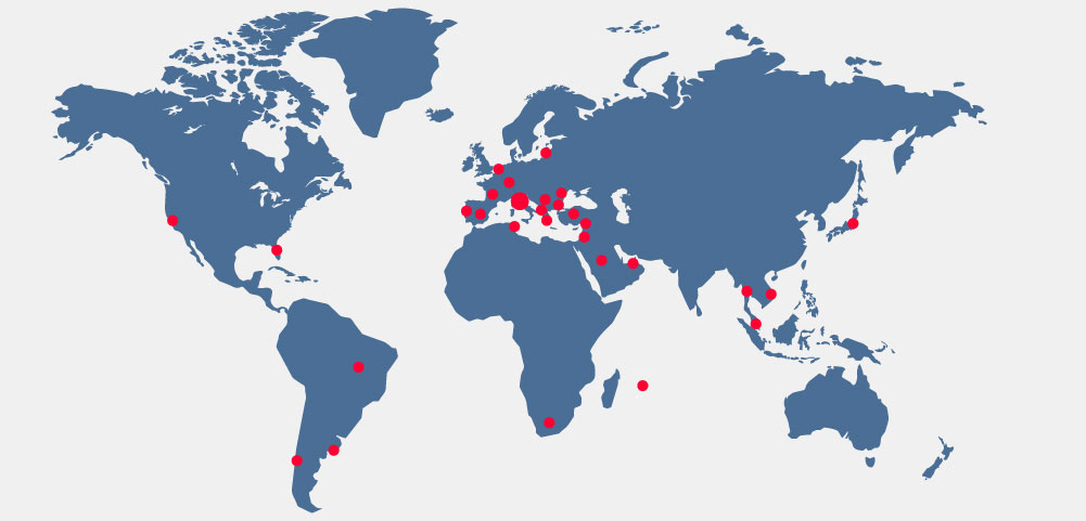 Sedi Saba Strumentazione nel mondo